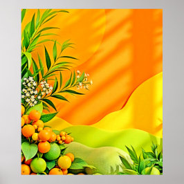 Citrus en bladeren Graphic Poster