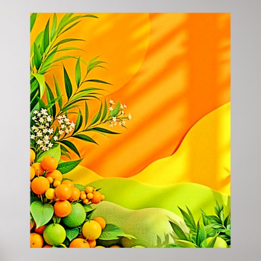 Citrus en bladeren Graphic Poster (Voorkant)
