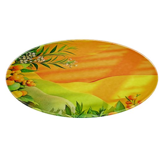 Citrus en bladeren Graphic Snijplank (Hoek)