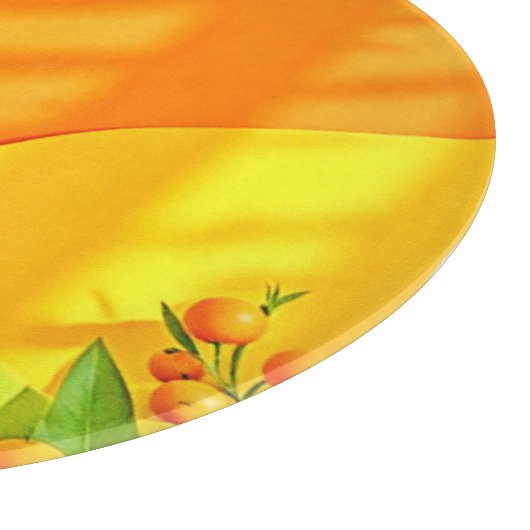 Citrus en bladeren Graphic Snijplank (Hoek)