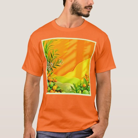 Citrus en bladeren Graphic T-shirt (Voorkant)