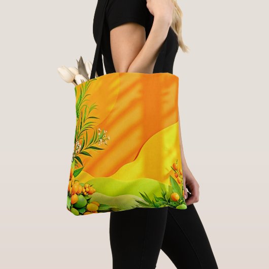 Citrus en bladeren Graphic Tote Bag (Dichtbij)