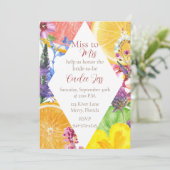 Citrus en Floral Vrijgezellenfeest Kaart (Staand voorkant)