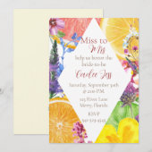 Citrus en Floral Vrijgezellenfeest Kaart (Voorkant / Achterkant)