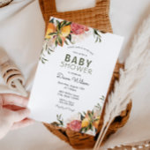 Citrus en groen Baby Brunch uitnodiging