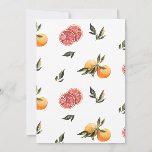 Citrus en groen Baby Brunch uitnodiging (Achterkant)