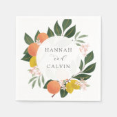 Citrus en groen bruiloft servet (Voorkant)