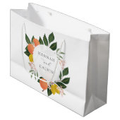 Citrus en Groen Huwelijk Groot Cadeauzakje (Voorkant Gekanteld)