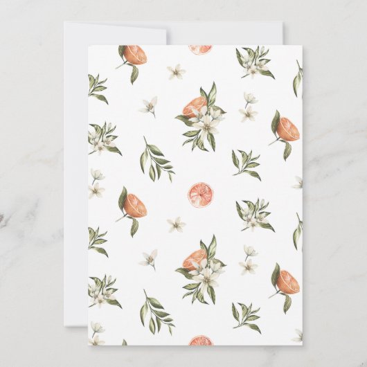 Citrus en Groen Verjaardagsfeest Kaart (Achterkant)