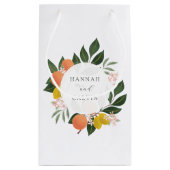 Citrus- en groenbruiloft klein cadeauzakje (Achterkant)