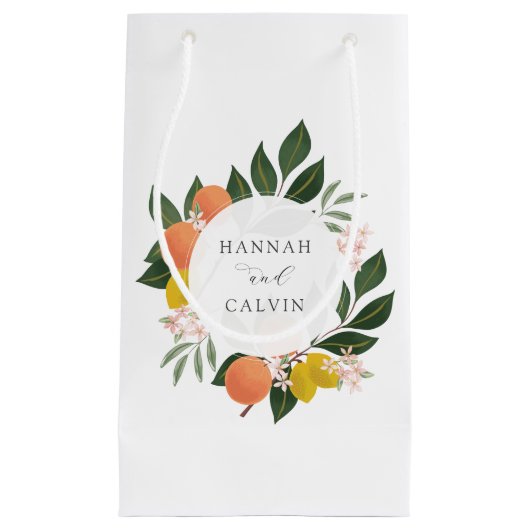 Citrus- en groenbruiloft klein cadeauzakje (Voorkant)