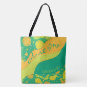 Citrus En Groene Abstracte Cirkels Tote Bag (Voorkant)