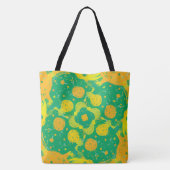 Citrus En Groene Abstracte Cirkels Tote Bag (Achterkant)