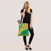 Citrus En Groene Abstracte Cirkels Tote Bag (Op model)