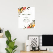 Citrus en Groene Bruiloftsborrel Welkom Poster (Thuiskantoor)