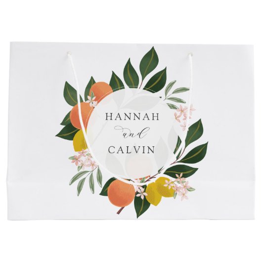 Citrus en Groene Huwelijk Groot Cadeauzakje (Achterkant)