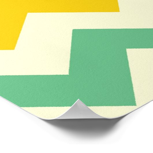 Citrus en Limoen Chevron Zigzags Geel Groen Poster (Hoek)