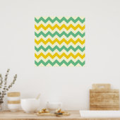 Citrus en Limoen Chevron Zigzags Geel Groen Poster (Keuken)