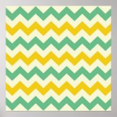 Citrus en Limoen Chevron Zigzags Geel Groen Poster (Voorkant)