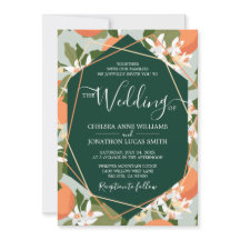 Citrus en Mint bruiloft uitnodiging