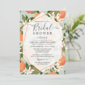 Citrus en Mint Green bruids douche uitnodiging (Staand voorkant)
