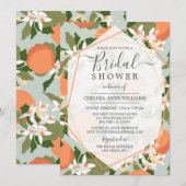 Citrus en Mint Green bruids douche uitnodiging (Voorkant / Achterkant)