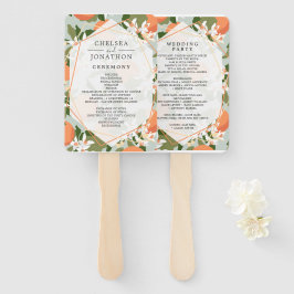 Citrus en Mint Trouwprogramma Hand Fans Handwaaier