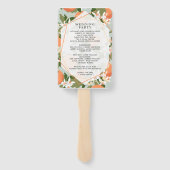 Citrus en Mint Trouwprogramma Hand Fans Handwaaier (Achterkant)