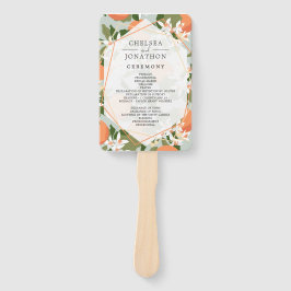 Citrus en Mint Trouwprogramma Hand Fans Handwaaier