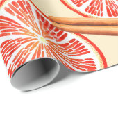 Citrus en specerij Vrolijk kerstfeest Cadeaupapier (Rol Hoek)