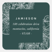 Citrus en specerijen | Terugkeeradres feestdag Vierkante Sticker (Voorkant)