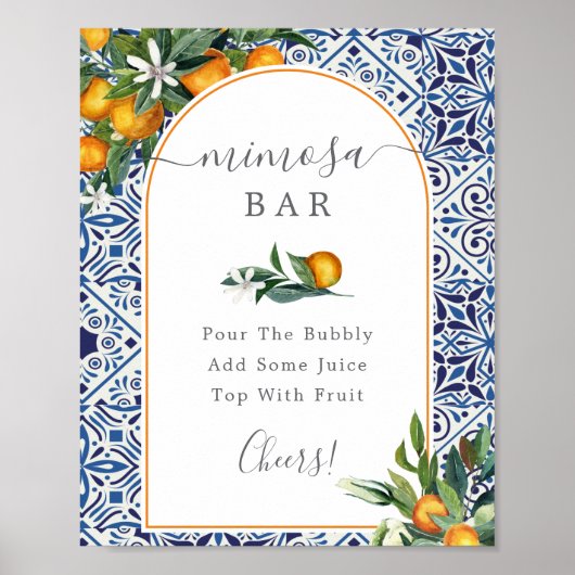 Citrus en tegels Mimosa Bar Poster (Voorkant)