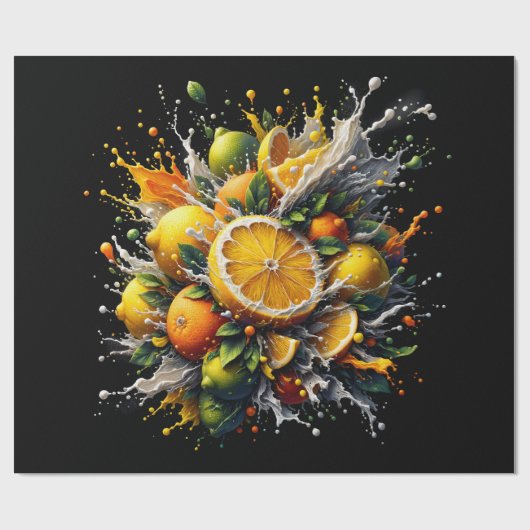 Citrus explosie cadeaupapier (Vlak)