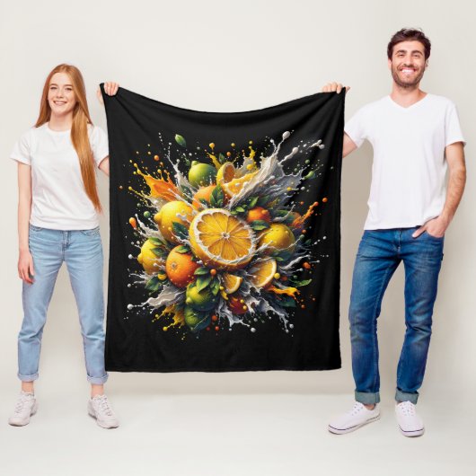 Citrus explosie fleece deken (In situ)