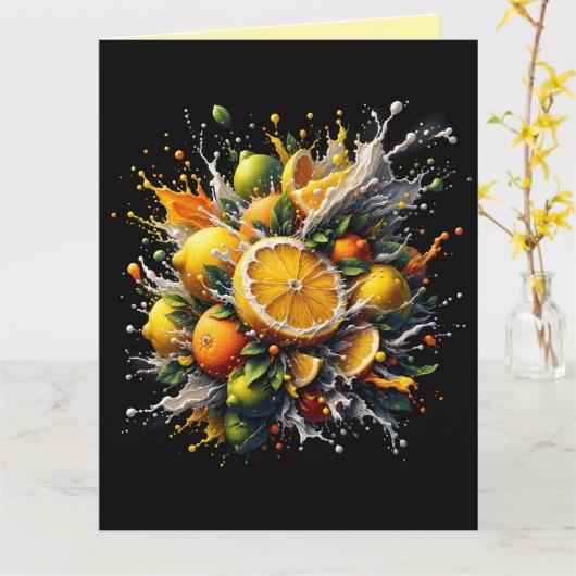 Citrus explosie kaart (Gele Bloem)