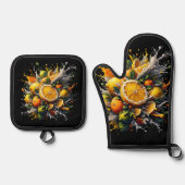 Citrus explosie ovenwant & pannenlap set (Voorkant)