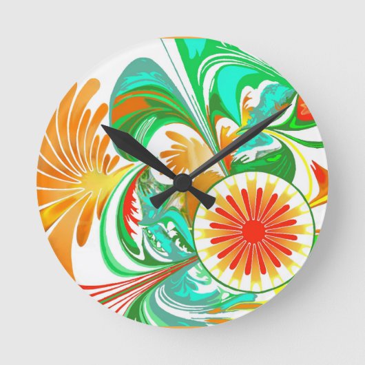 Citrus explosie ronde klok (Voorkant)