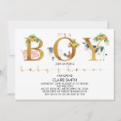 Citrus Farm Animals Word Baby shower Invitation Kaart (Voorkant)