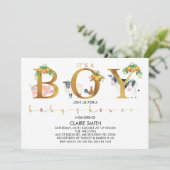 Citrus Farm Animals Word Baby shower Invitation Kaart (Staand voorkant)