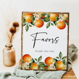 Citrus Favor Sign Oranje Party Favors Cutie Shower Poster