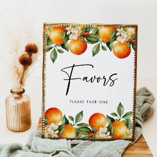 Citrus Favor Sign Oranje Party Favors Cutie Shower Poster