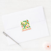 Citrus Feestelijke Hoge Bruids Bruiloftssalon Vierkante Sticker (Envelop)