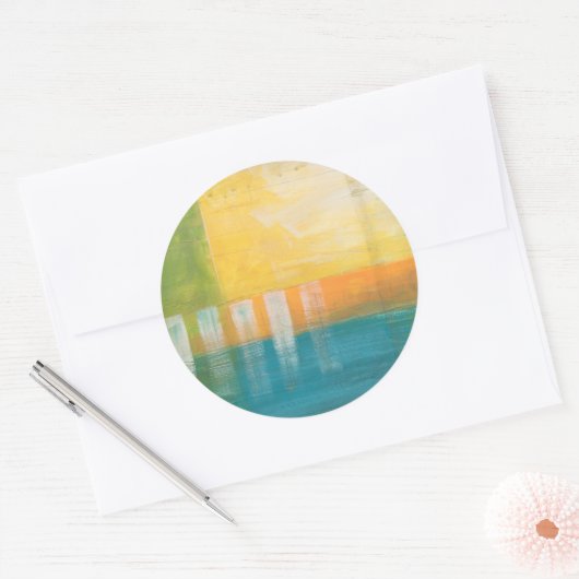 Citrus Fields I Ronde Sticker (Envelop)