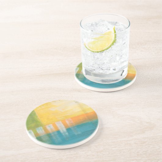 Citrus Fields I Zandsteen Onderzetter (Zijkant)