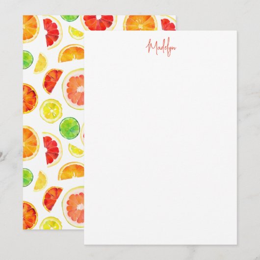 Citrus Flat Note Kaart (Voorkant / Achterkant)