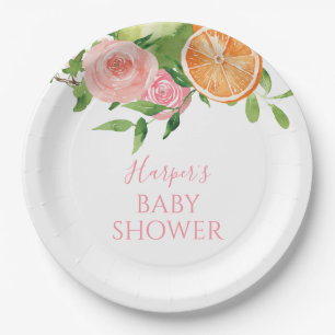 Citrus Floral Baby shower Papieren Bordje