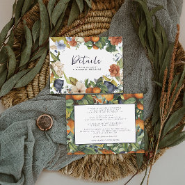 Citrus Floral | Botanische bruiloft Gast Details Informatiekaartje