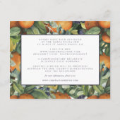 Citrus Floral | Botanische bruiloft Gast Details Informatiekaartje (Achterkant)