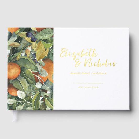 Citrus Floral | Botanische bruiloft Gastenboek (Voorkant)