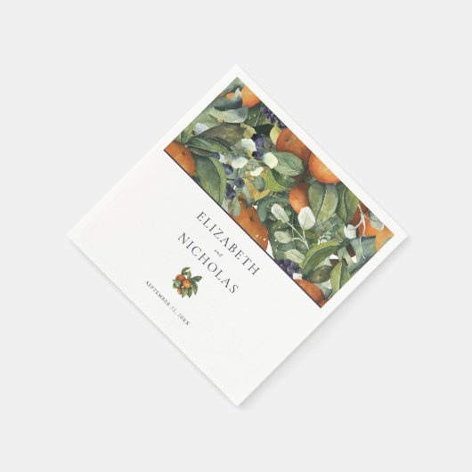 Citrus Floral | Botanische bruiloft Servet (Hoek)